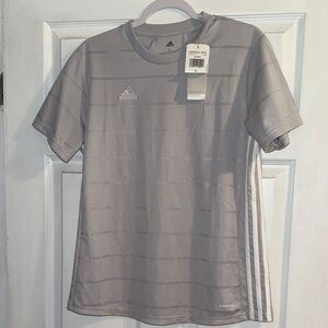 adidas Light Gray Short Sleeve Athletic Tee